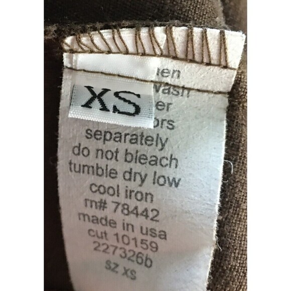 Russ Berens Dress Women's Size XS Brown Sleeveless Linen Button Up - Picture 7 of 7